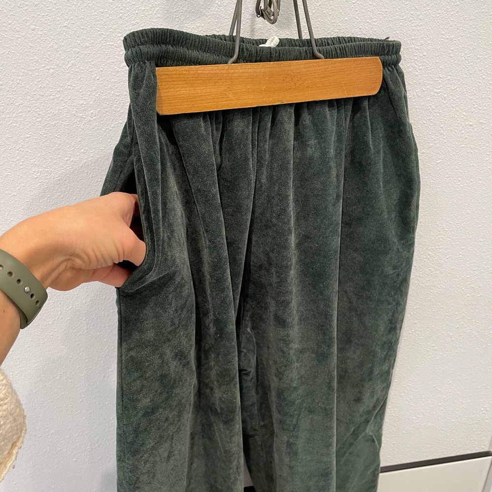 Green Velvet Joggers - Picture 6 of 9